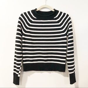 Banana Republic Black Stripe Cropped Sweater